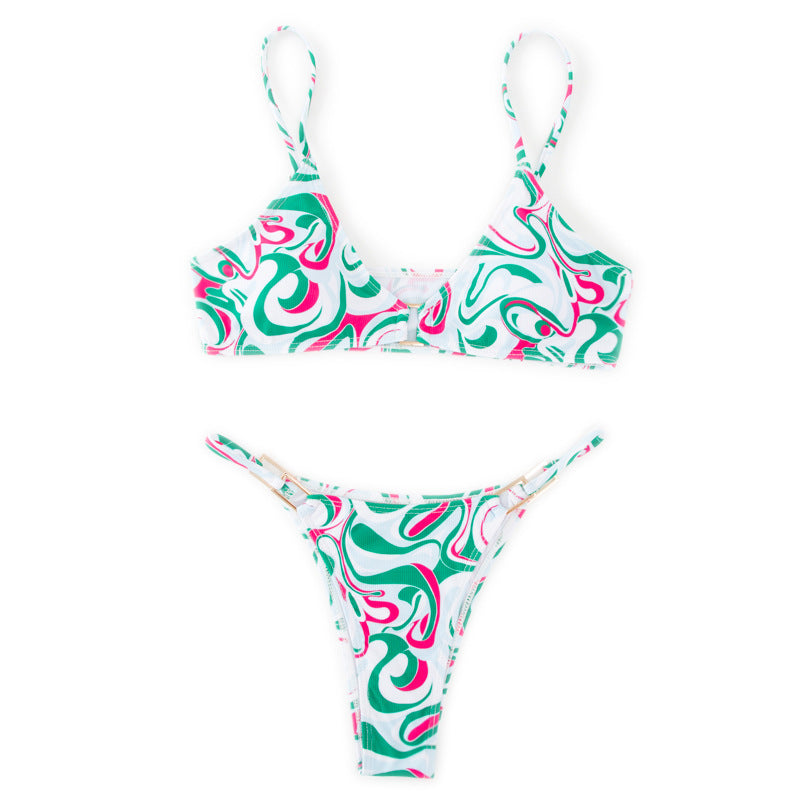 Azure Ribbed Bikini Set