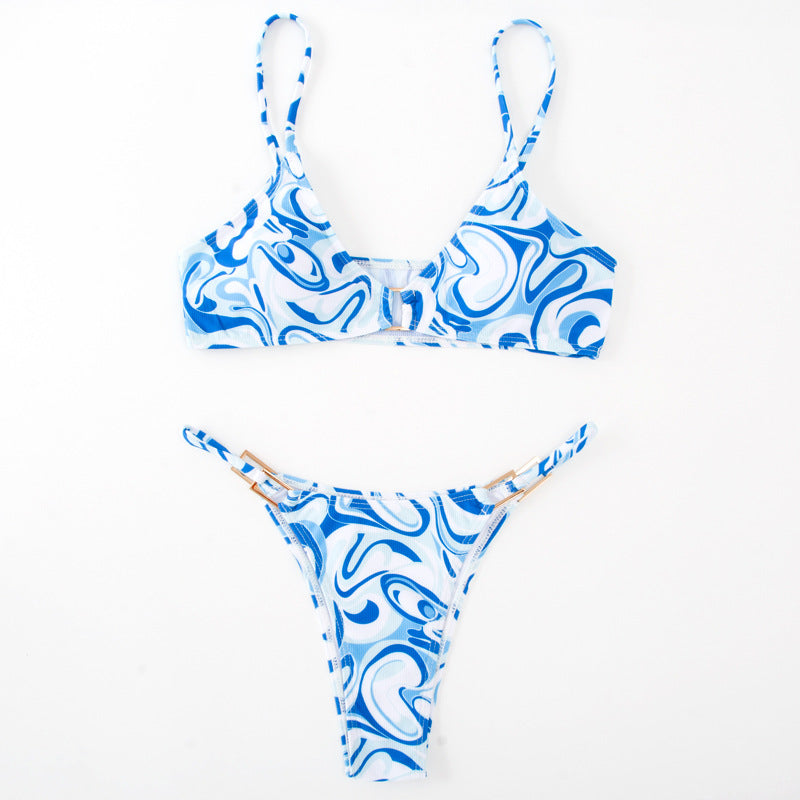 Azure Ribbed Bikini Set