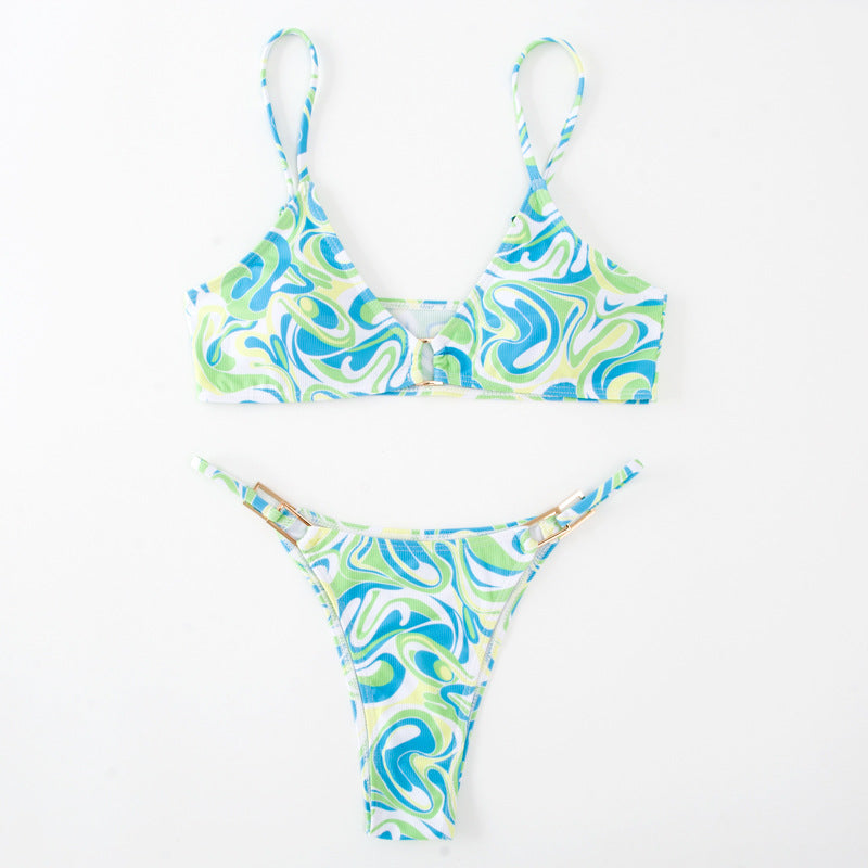 Azure Ribbed Bikini Set