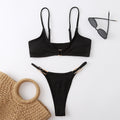 Azure Ribbed Bikini Set — worn on model — Opale & Co. women's bikini swimwear
